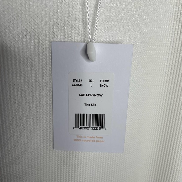 Andie Waffle Knit The Slip Midi Dress in White Bamboo Rayon Lounge Large - Picture 12 of 12